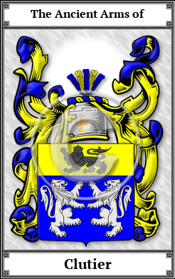 Clutier Family Crest Download (JPG)  Book Plated - 150 DPI