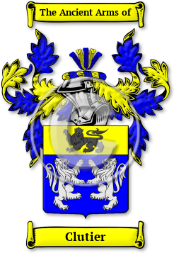 Clutier Family Crest Download (jpg) Legacy Series - 150 DPI
