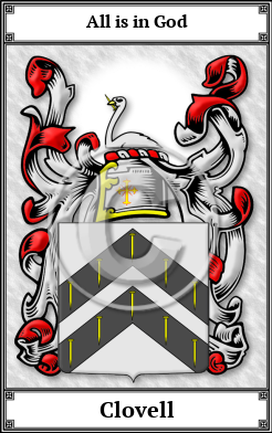 Clovell Family Crest Download (JPG) Book Plated - 600 DPI