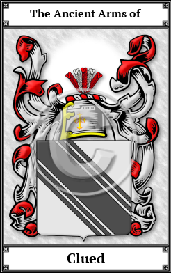 Clued Family Crest Download (JPG)  Book Plated - 150 DPI