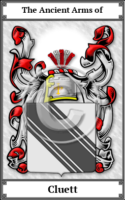 Cluett Family Crest Download (JPG)  Book Plated - 150 DPI