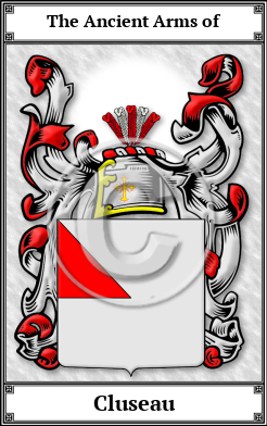 Cluseau Family Crest Download (JPG)  Book Plated - 150 DPI