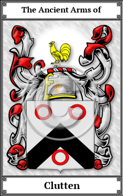 Clutten Family Crest Download (JPG)  Book Plated - 150 DPI