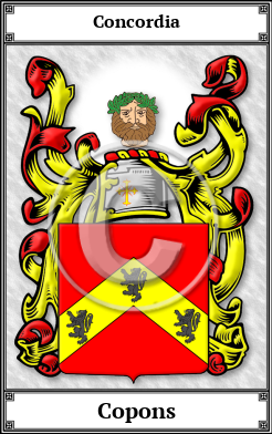 Copons Family Crest Download (JPG)  Book Plated - 150 DPI