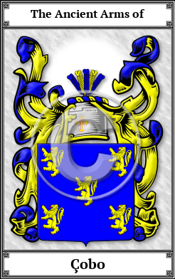 Çobo Family Crest Download (JPG)  Book Plated - 150 DPI