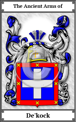 De'kock Family Crest Download (JPG)  Book Plated - 150 DPI