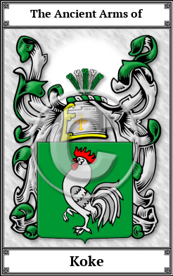 Koke Family Crest Download (JPG)  Book Plated - 150 DPI