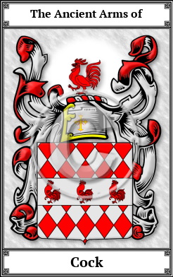 Cock Family Crest Download (JPG) Book Plated - 600 DPI