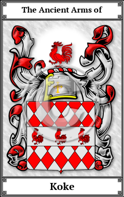 Koke Family Crest Download (JPG)  Book Plated - 150 DPI