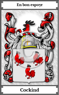 Cockind Family Crest Download (JPG)  Book Plated - 150 DPI