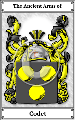 Codet Family Crest Download (JPG)  Book Plated - 150 DPI