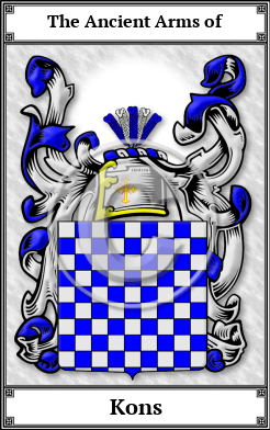 Kons Family Crest Download (JPG) Book Plated - 600 DPI