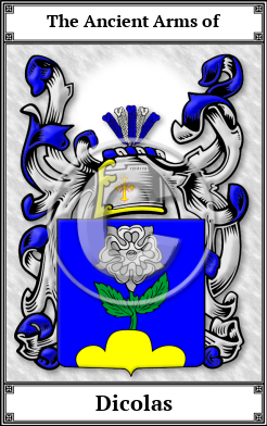 Dicolas Family Crest Download (JPG) Book Plated - 600 DPI