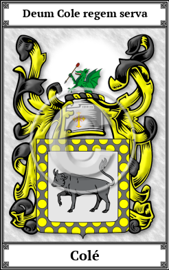 Colé Family Crest Download (JPG) Book Plated - 150 DPI