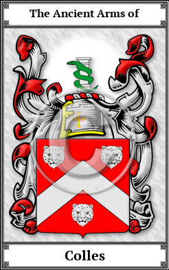 Colles Family Crest Download (JPG)  Book Plated - 150 DPI