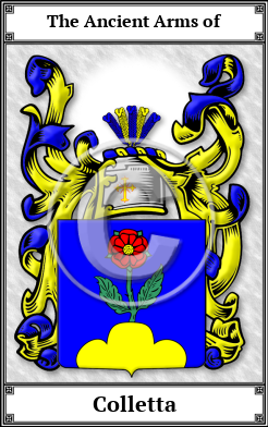 Colletta Family Crest Download (JPG)  Book Plated - 150 DPI