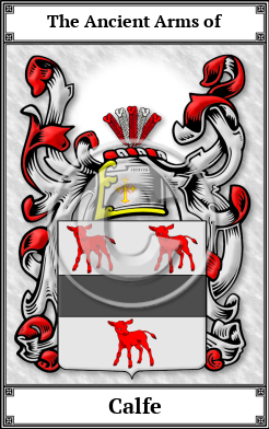 Calfe Family Crest Download (JPG)  Book Plated - 150 DPI