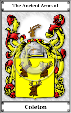 Coleton Family Crest Download (JPG)  Book Plated - 150 DPI