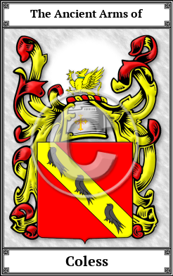 Coless Family Crest Download (JPG)  Book Plated - 150 DPI