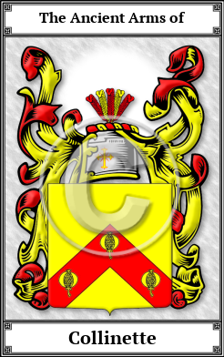 Collinette Family Crest Download (JPG)  Book Plated - 150 DPI