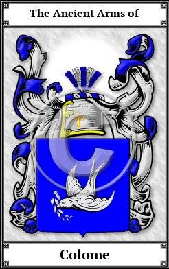 Colome Family Crest Download (JPG)  Book Plated - 150 DPI