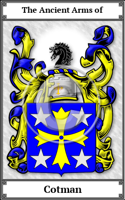 Cotman Family Crest Download (JPG) Book Plated - 600 DPI