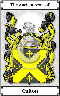 Culton Family Crest Download (JPG) Book Plated - 300 DPI