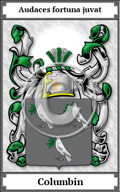 Columbin Family Crest Download (JPG)  Book Plated - 150 DPI