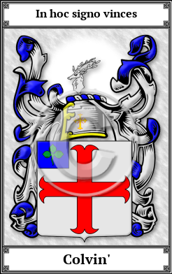Colvin' Family Crest Download (JPG) Book Plated - 600 DPI