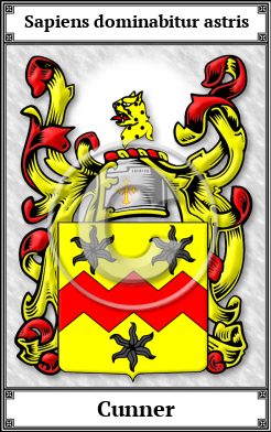 Cunner Family Crest Download (JPG)  Book Plated - 150 DPI