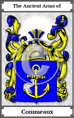 Commeaux Family Crest Download (JPG) Book Plated - 600 DPI