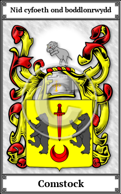 Comstock Family Crest Download (JPG) Book Plated - 600 DPI