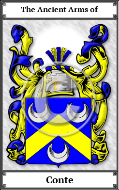 Conte Family Crest Download (JPG)  Book Plated - 150 DPI