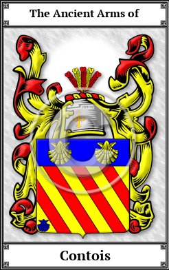 Contois Family Crest Download (JPG)  Book Plated - 150 DPI