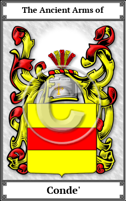 Conde' Family Crest Download (JPG)  Book Plated - 150 DPI