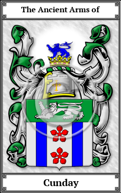 Cunday Family Crest Download (JPG)  Book Plated - 150 DPI