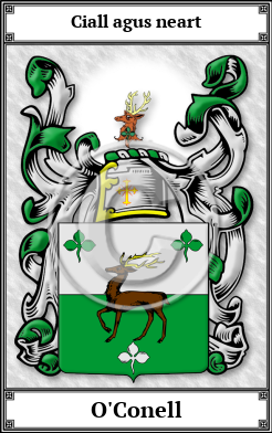 O'Conell Family Crest Download (JPG)  Book Plated - 150 DPI