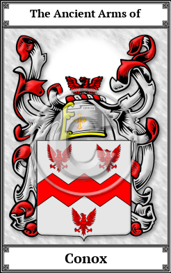 Conox Family Crest Download (JPG)  Book Plated - 150 DPI