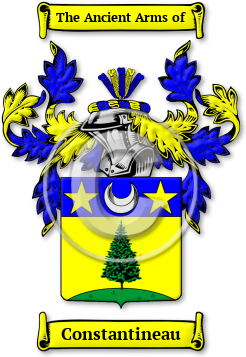 Constantineau Family Crest Download (jpg) Legacy Series - 150 DPI