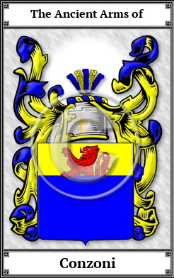 Conzoni Family Crest Download (JPG) Book Plated - 600 DPI