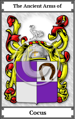 Cocus Family Crest Download (JPG)  Book Plated - 150 DPI