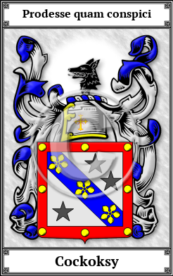 Cockoksy Family Crest Download (JPG)  Book Plated - 150 DPI