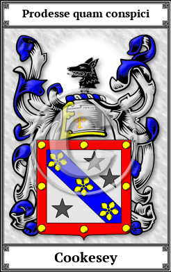 Cookesey Family Crest Download (JPG)  Book Plated - 150 DPI