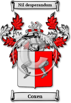 Coxen Family Crest Download (jpg) Legacy Series - 150 DPI