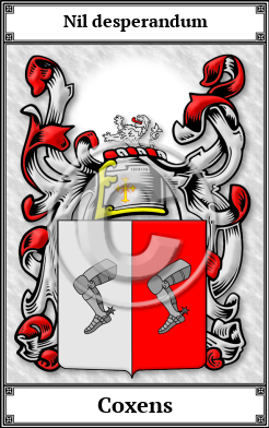 Coxens Family Crest Download (JPG)  Book Plated - 150 DPI