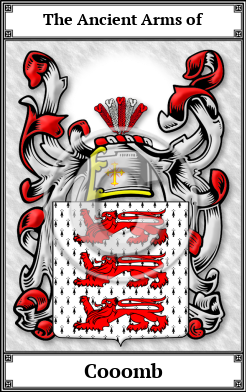 Cooomb Family Crest Download (JPG) Book Plated - 600 DPI