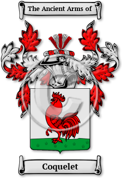 Coquelet Family Crest Download (jpg) Legacy Series - 150 DPI