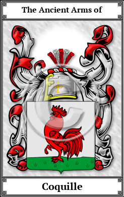 Coquille Family Crest Download (JPG)  Book Plated - 150 DPI