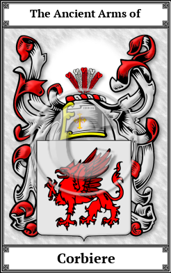 Corbiere Family Crest Download (JPG)  Book Plated - 150 DPI