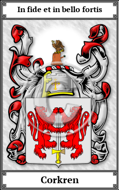 Corkren Family Crest Download (JPG) Book Plated - 600 DPI